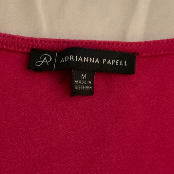 Adrianna Papell Bold Pink V-Neck Blouse - Picture 3 of 3